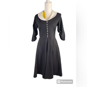 NWT GownTown Womens 1950s Large Cape Collar Vintage Swing Stretchy Dress